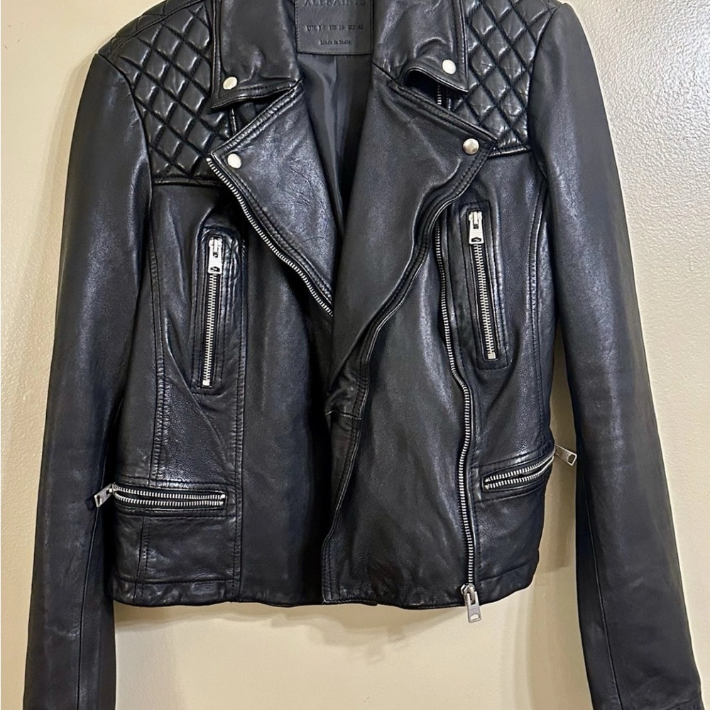 All Saints Black Leather Jacket - EXCELLENT condition